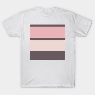 An exquisite mixture of Dirty Purple, Spanish Gray, Pale Pink and Soft Pink stripes. T-Shirt